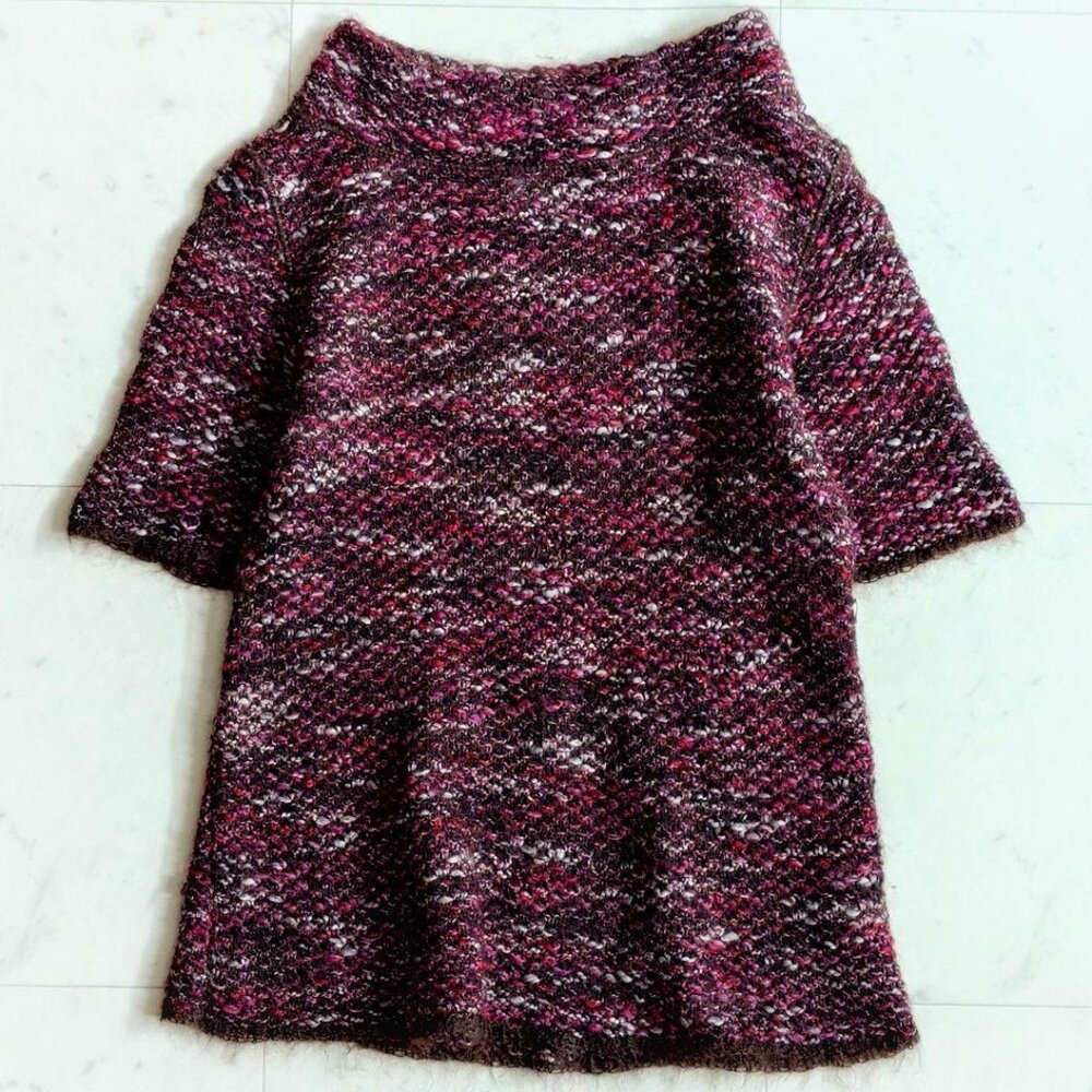 Max Mara mohair blend high neck half sleeve knit